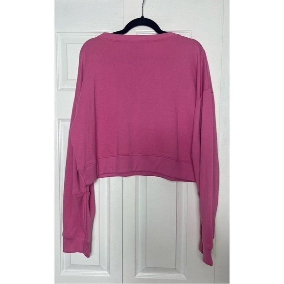 Missguided Rose Pink Romeo Cropped Pullover Relaxed Sweatshirt Size 12 Large - Picture 9 of 9